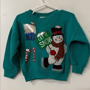 Festive Snowman Kids Sweatshirt 90’s pre loved